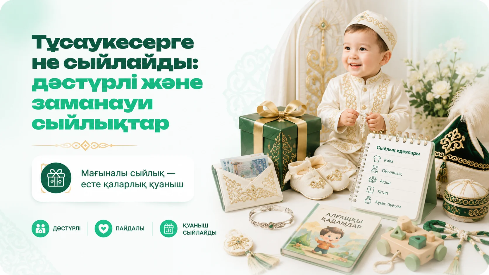 Тұсаукесерге не сыйлайды: дәстүрлі және заманауи сыйлықтар