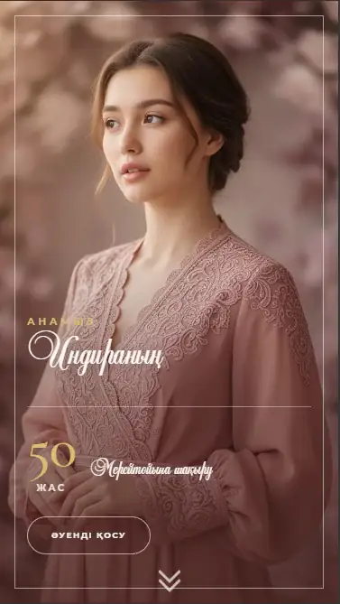 Мерейтой шақыру шаблоны — Merei Dusty Rose Editorial