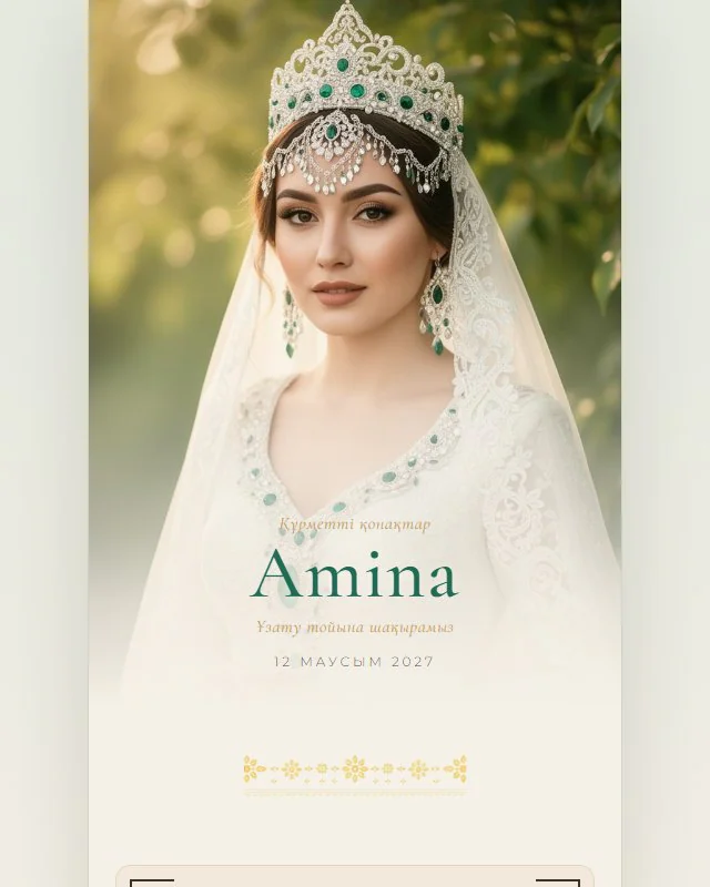 Шаблон приглашения на Проводы невесты — Emerald Elegance