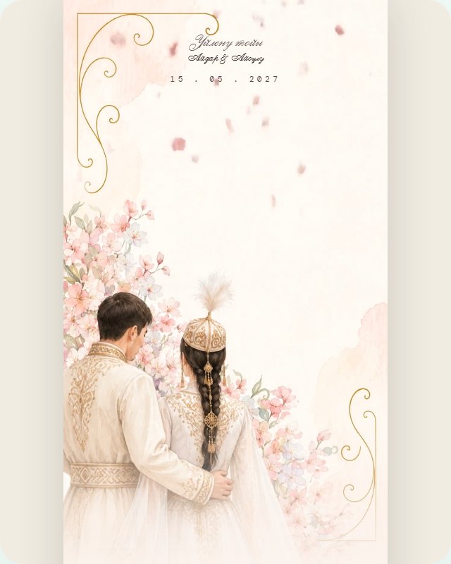 Шаблон приглашения на Свадьба — Wedding Petal Bloom